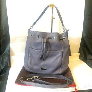 Coach grey pebble leather drawstring Avery bag; dust bag & crossbody straps Inc